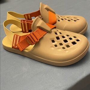 Chaco Men’s Chillos Clog Sandals in Tan and Orange